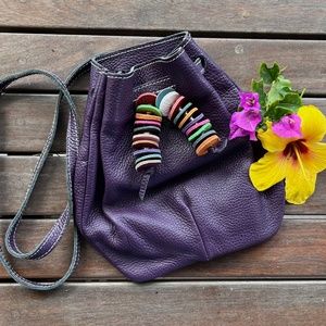 ELISA NEPI Small Beautiful Purple Leather Bag made in Italy NWOT